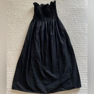 Strapless Cotton Midi Dress